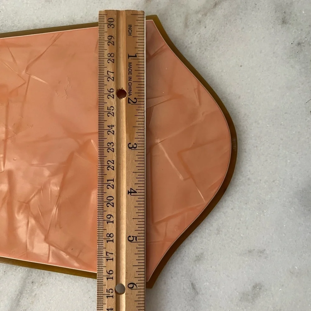 Vintage Pyralin Mayflower Vanity Hand Mirror Art Deco Celluloid Beveled Glass 15
